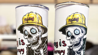 Fishing is my therapy 20 oz Tumbler, Stainless Steel, Fishing Tumbler, With Lid and Straw.