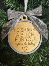 Christmas Ornament, Novelty Ornament, Adult Humor, Wood ornament, Custom Wood Ornament
