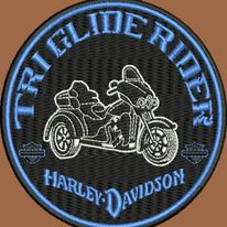 Tri Glide Rider - Harley Iron On Patch