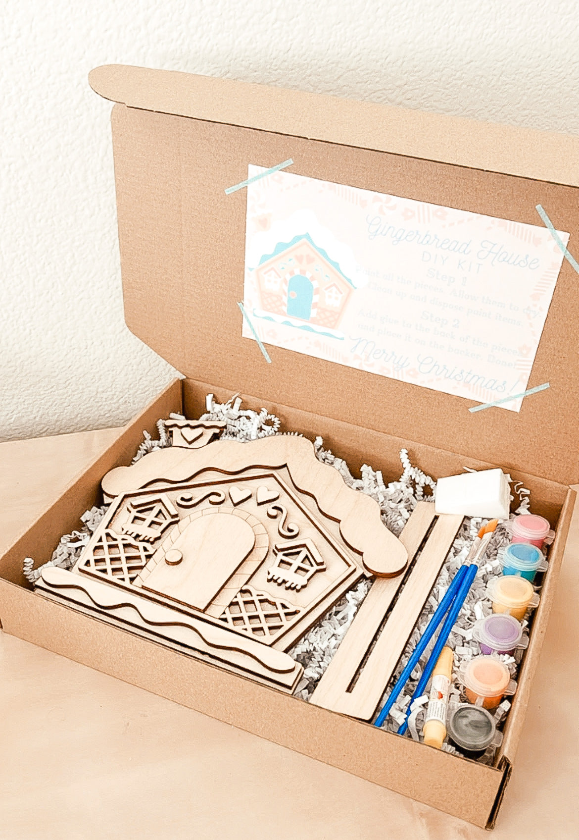 Gingerbread House DIY Paint Kit, DIY Paint Kits, Crafts for Christmas, Stocking Stuffers, Kids Crafts, Family paint kit