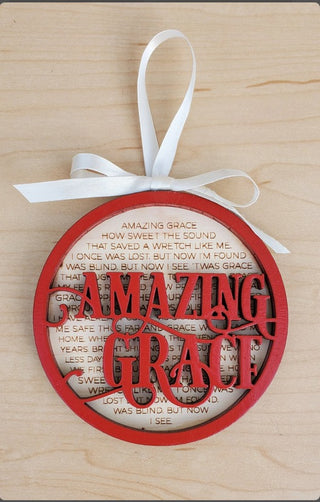 Christmas Ornament, Amazing Grace Ornament, Custom Ornament, Ornaments for the Tree, Engraved Ornaments