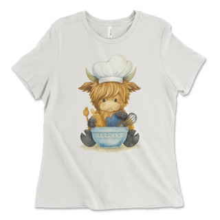 Baking T-shirt, Ladies Shirt, Highland Cow Shirt, Ladies Apparel
