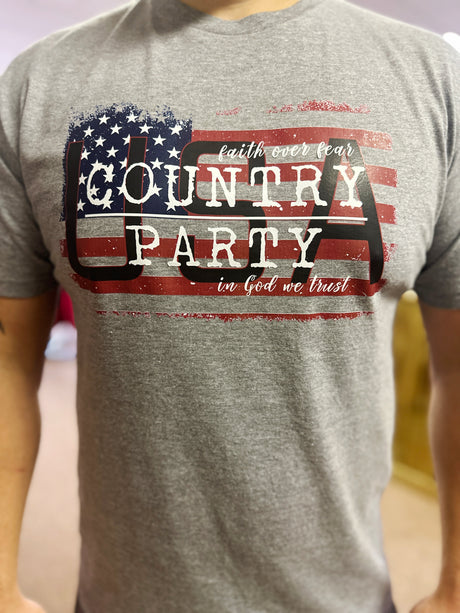 COUNTRY OVER PARTY USA TSHIRT, USA TSHIRT, TRUMP TSHIRT, MEN'S USA SHIRT, COUNTRY OVER PARTY, MENS PATROIT SHIRT