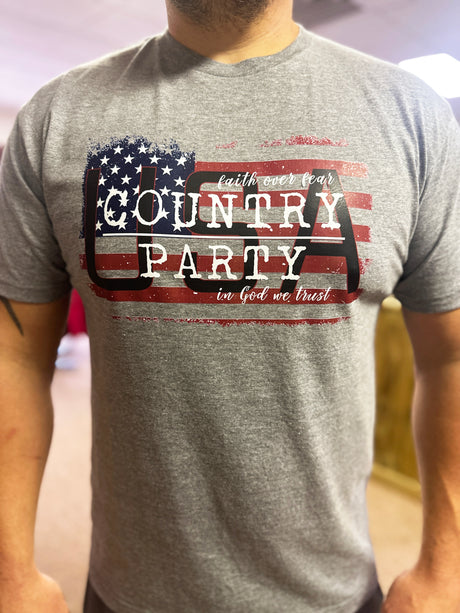 COUNTRY OVER PARTY USA TSHIRT, USA TSHIRT, TRUMP TSHIRT, MEN'S USA SHIRT, COUNTRY OVER PARTY, MENS PATROIT SHIRT