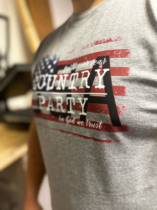 COUNTRY OVER PARTY USA TSHIRT, USA TSHIRT, TRUMP TSHIRT, MEN'S USA SHIRT, COUNTRY OVER PARTY, MENS PATROIT SHIRT