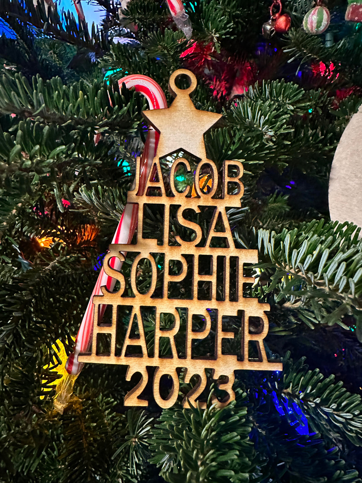 Christmas Ornament, Name tree Ornament, Tree Design Ornament, Tree Dec