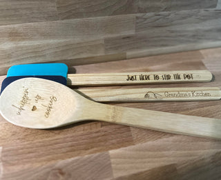 Bamboo Kitchen Spoon - Custom Engraved, holiday gift, home warming gift, just because gift, easter gift