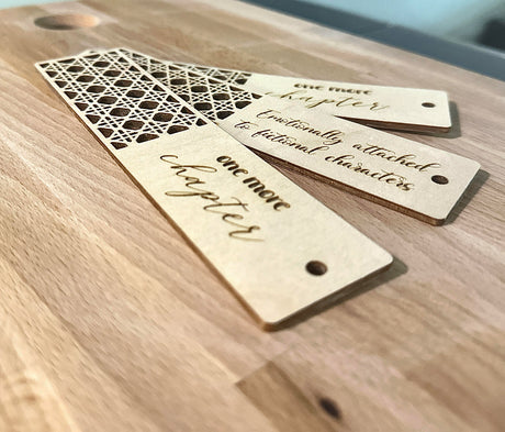 Wood Book Marks, Custom Engraving, wood book mark - Durable, 7 inches long, 1.5 inches wide made on Baltic birch wood
